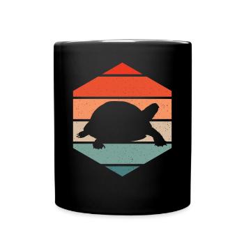 Vintage Turtle Reptile Retro Tortoise - Full Colour Mug - black - Front
