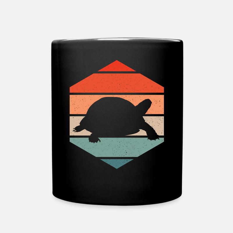 Vintage Turtle Reptile Retro Tortoise - Tasse einfarbig - Schwarz