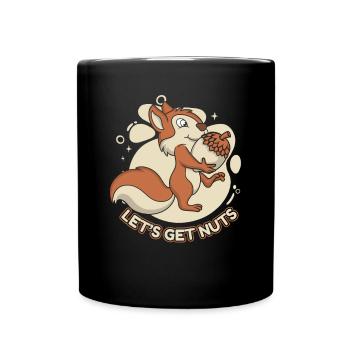 Let's Get Nuts Squirrel Fox Squirrel Squirrel - Full Colour Mug - black - Front