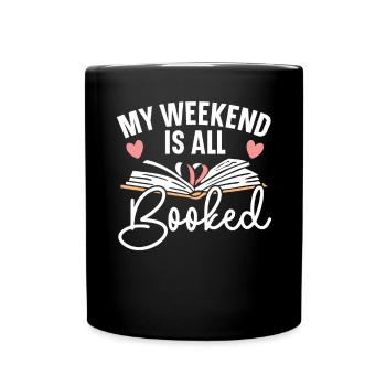 Book Lover Bookworm Reading Librarian Education - Full Colour Mug - black - Front