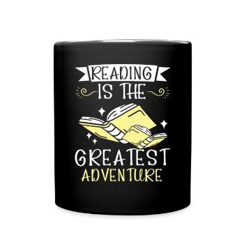 Book Lover Bookworm Reading Librarian Education - Full Colour Mug - black - Front