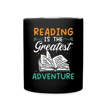 Book Lover Bookworm Reading Librarian Education - Full Colour Mug - black - Front