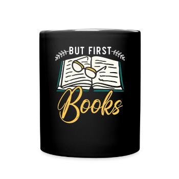 Buchliebhaber Bücherwurm Lesen Bibliothekarische Ausbildung - Tasse einfarbig - Schwarz - Vorne