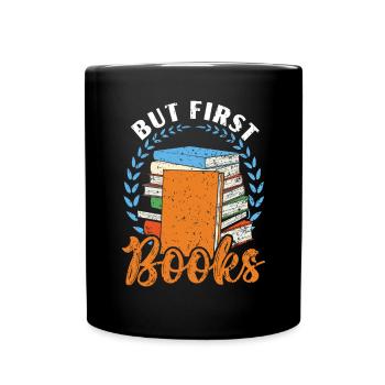 Buchliebhaber Bücherwurm Lesen Bibliothekarische Ausbildung - Tasse einfarbig - Schwarz - Vorne