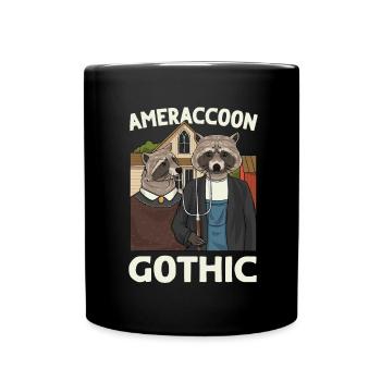 Art Lover Raccoon Animal Trash Panda - Full Colour Mug - black - Front