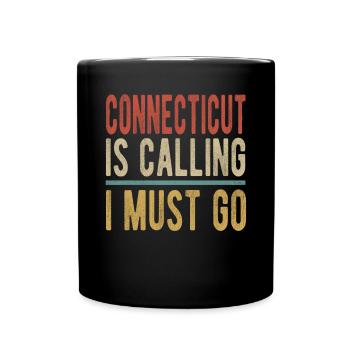 Connecticut Ruft Ich Muss Gehen - Tasse einfarbig - Schwarz - Vorne