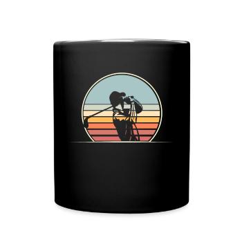 Golf Golfer - Tasse einfarbig - Schwarz - Vorne