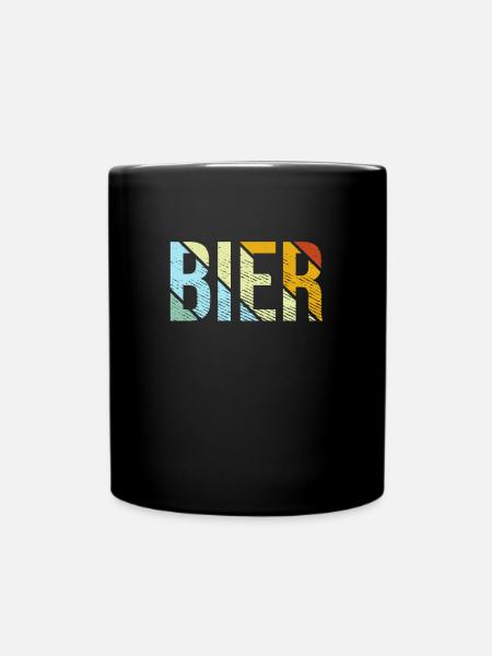 Bier retro - Tasse einfarbig - Schwarz
