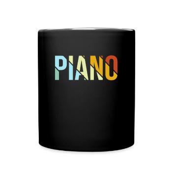 Klavier Retro - Tasse einfarbig - Schwarz - Vorne