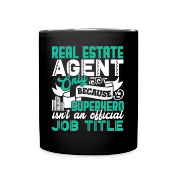 Real Estate Real Estate Agent Job Title - Full Colour Mug - black - Front