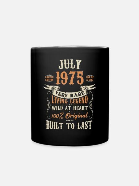 Juli 1975 Geburtstagsgeschenk - Tasse einfarbig - Schwarz