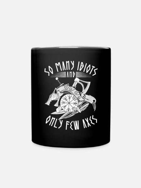 Drôle de Viking disant tant d’idiots et peu de haches - Mug uni - noir