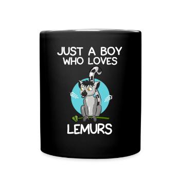 Just A Boy Who Loves Lemurs - Full Colour Mug - black - Front