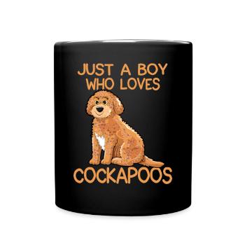 Just A Boy Who Loves Cockapoos - Full Colour Mug - black - Front
