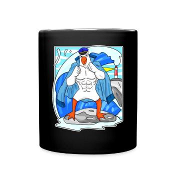 Muscles Seagull Sea North Sea Cadeau - Mug uni - noir - Devant