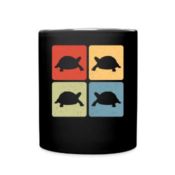 Reptile Retro Turtle Vintage Tortoise - Full Colour Mug - black - Front
