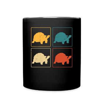 Tortoise Enthusiast Vintage Turtle Retro Reptile - Tasse einfarbig - Schwarz - Vorne