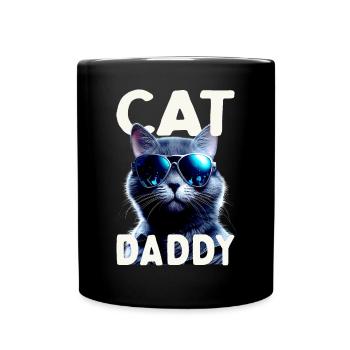 Cat Daddy Cats Father Cat Dad Dad Father's Day Cat - Full Colour Mug - black - Front