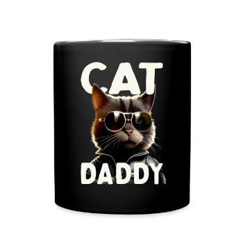 Cat Daddy Cats Father Cat Dad Dad Father's Day Cat - Full Colour Mug - black - Front