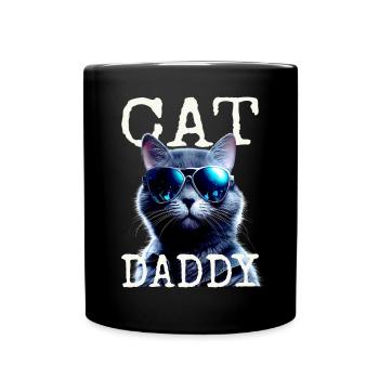 Cat Daddy Cats Father Cat Dad Dad Father's Day Cat - Full Colour Mug - black - Front