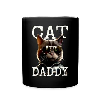Cat Daddy Cats Father Cat Dad Dad Father's Day Cat - Full Colour Mug - black - Front