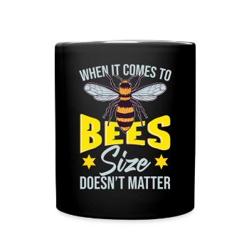 Quand il s’agit d’abeilles, la taille n’a pas d’importance - Mug uni - noir - Devant