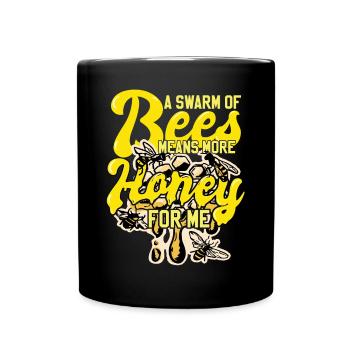 A Swarm Of Bees Honey Bees Beekeeping - Full Colour Mug - black - Front
