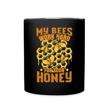 Lustige Biene Imker Imker Bienenstock - Tasse einfarbig - Schwarz - Vorne