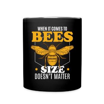 Quand il s’agit d’abeilles, la taille n’a pas d’importance - Mug uni - noir - Devant