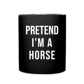 Paresseux Halloween Faites semblant que je suis un costume de cheval Drôle P - Mug uni - noir - Devant