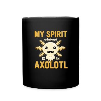 Axolotl Mexikanischer Salamander Lustiger Axolotl - Tasse einfarbig - Schwarz - Vorne
