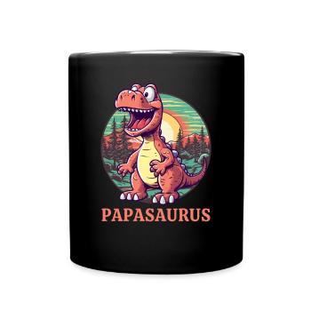 Papasaurus Papa Fête des pères - Mug uni - noir - Devant