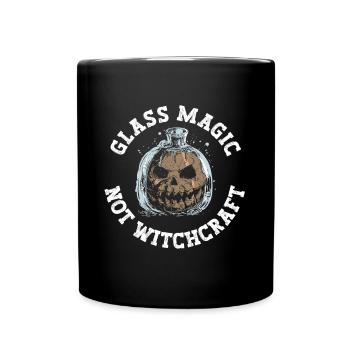 Glass magic - no witchcraft - glassblowing Halloween - Full Colour Mug - black - Front