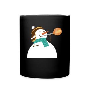 Snowman as glassblower - Christmas - Full Colour Mug - black - Front