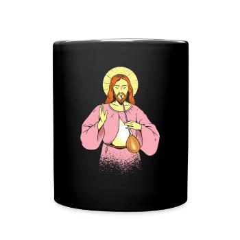 Jesus as Glassblower - Glassblowing Christmas - Full Colour Mug - black - Front