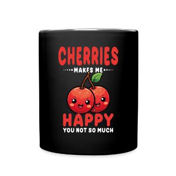 Cherries Kawaii - Full Colour Mug - black - Front