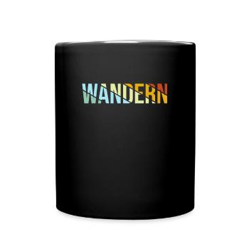 Wandern Retro - Tasse einfarbig - Schwarz - Vorne