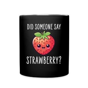 Fraise Kawaii - Mug uni - noir - Devant