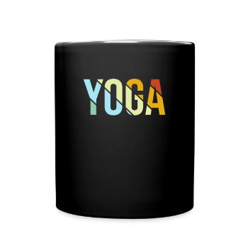 Lettrage Yoga Rétro - Mug uni - noir - Devant