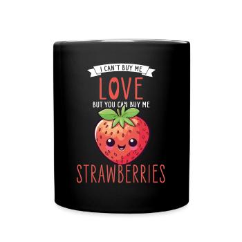 Fraise Kawaii - Mug uni - noir - Devant