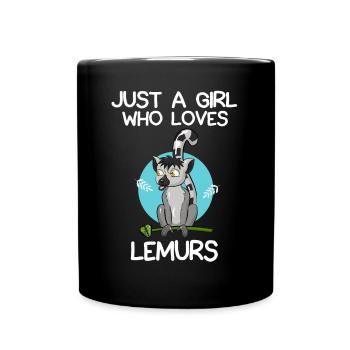 Just A Girl Who Loves Lemurs - Full Colour Mug - black - Front