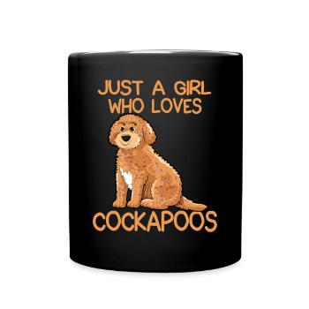 Just A Girl Who Loves Cockapoos - Full Colour Mug - black - Front