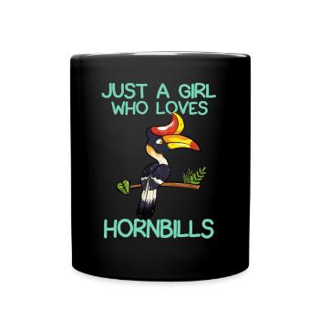 Just A Girl Who Loves Hornbills - Full Colour Mug - black - Front
