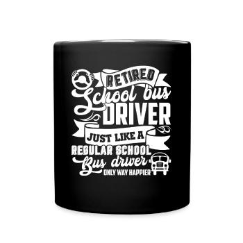 School Bus Driver Retired School Bus Driver - Full Colour Mug - black - Front