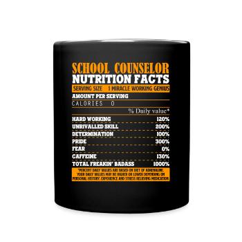 School Counselor School Counselor Nutrition Facts - Full Colour Mug - black - Front