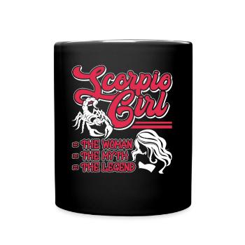 Scorpio Scorpio girl The Myth The Legend - Full Colour Mug - black - Front