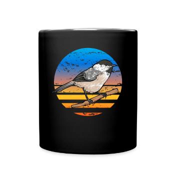 Bird Chickadee Bird Watching - Full Colour Mug - black - Front