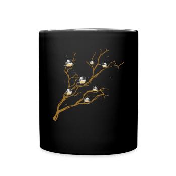 Bird Chickadee Bird Watching - Full Colour Mug - black - Front