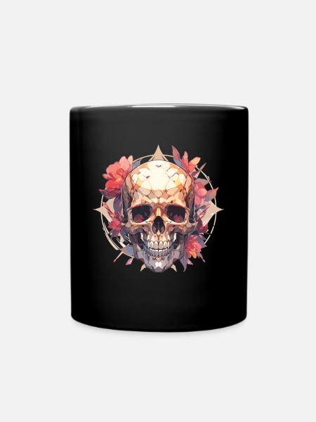 Crânes Crâne Crâne Crâne Fleurs - Mug uni - noir
