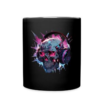 Skull Skull Headphones Skull Modern - Full Colour Mug - black - Front